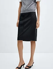 Mango - Faux-leather pencil skirt - laveste priser - black - 2