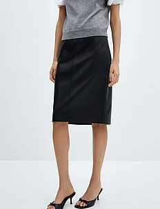 Faux-leather pencil skirt, Mango
