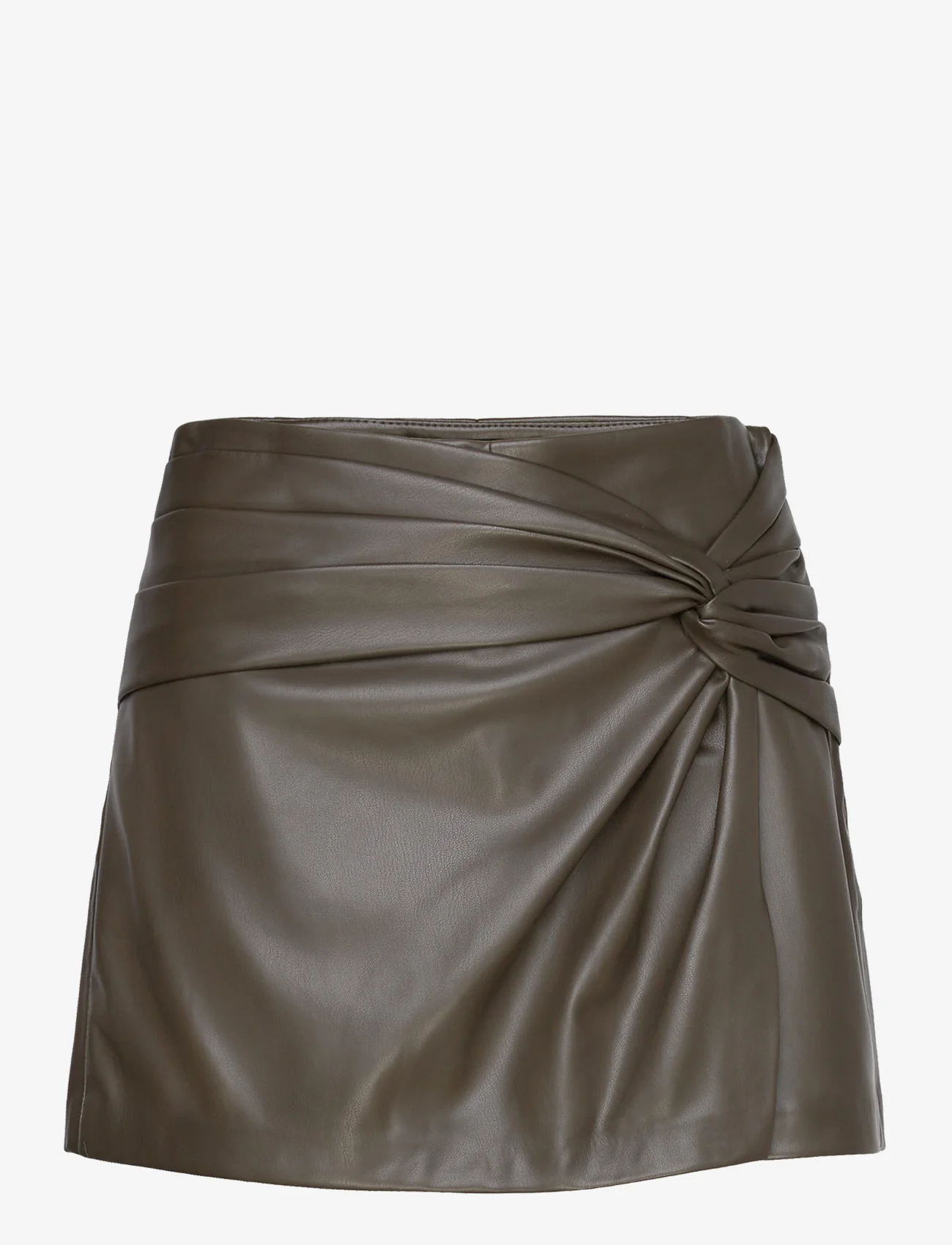 Mango - Leather-effect culottes - skinnshorts - beige - khaki - 0