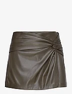 Leather-effect culottes - BEIGE - KHAKI