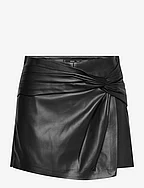 Leather-effect culottes - BLACK