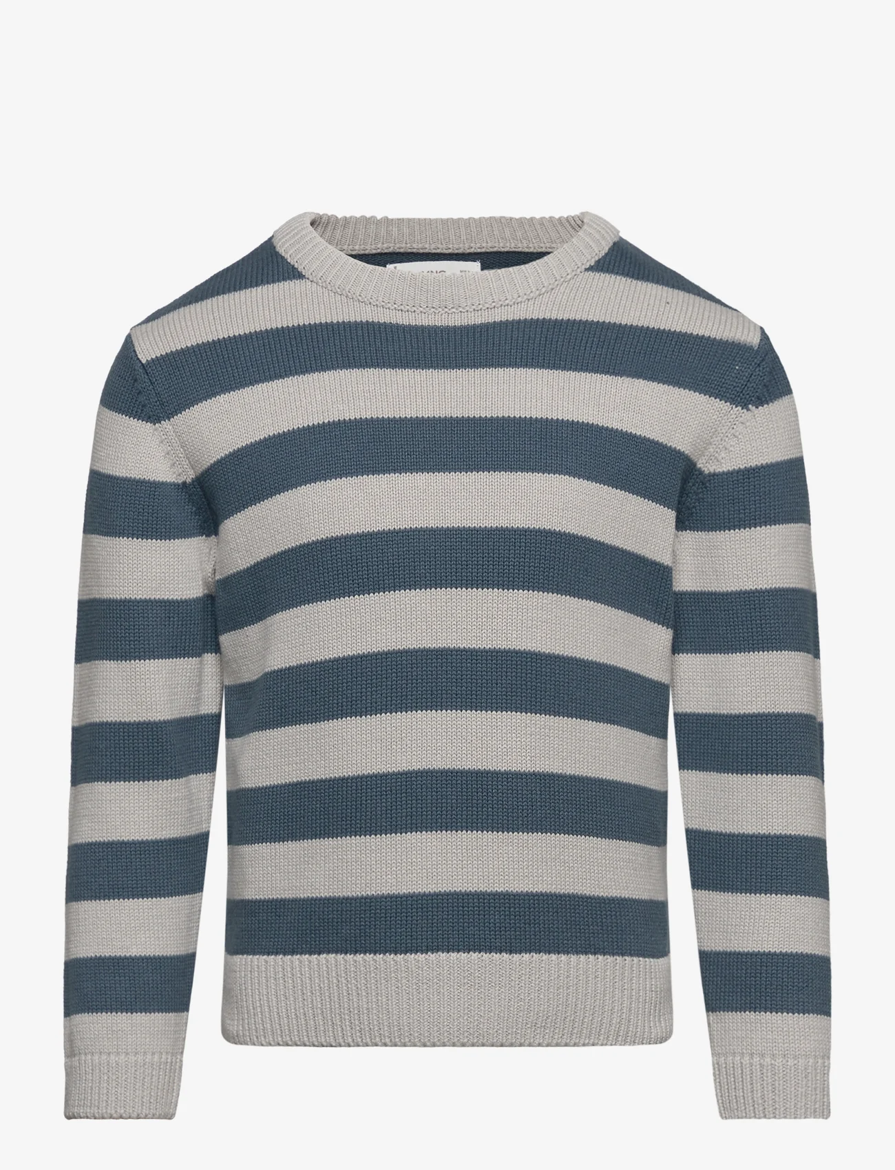 Mango - Striped knit sweater - gensere - dark blue - 0