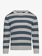 Striped knit sweater - DARK BLUE