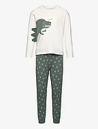 Printed long pyjamas - DARK GREEN