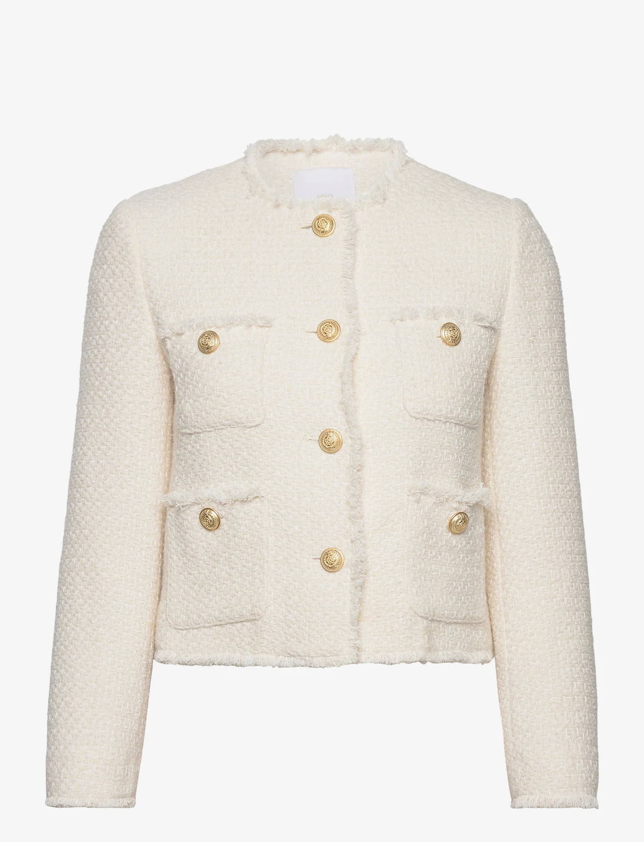 Mango - Pocket tweed jacket - festtøj til outletpriser - light beige - 0
