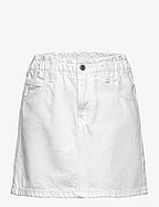 Paperbag denim skirt - WHITE