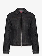 Fitted zipper denim jacket - OPEN GREY