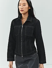 Mango - Fitted zipper denim jacket - forårsjakker - open grey - 2