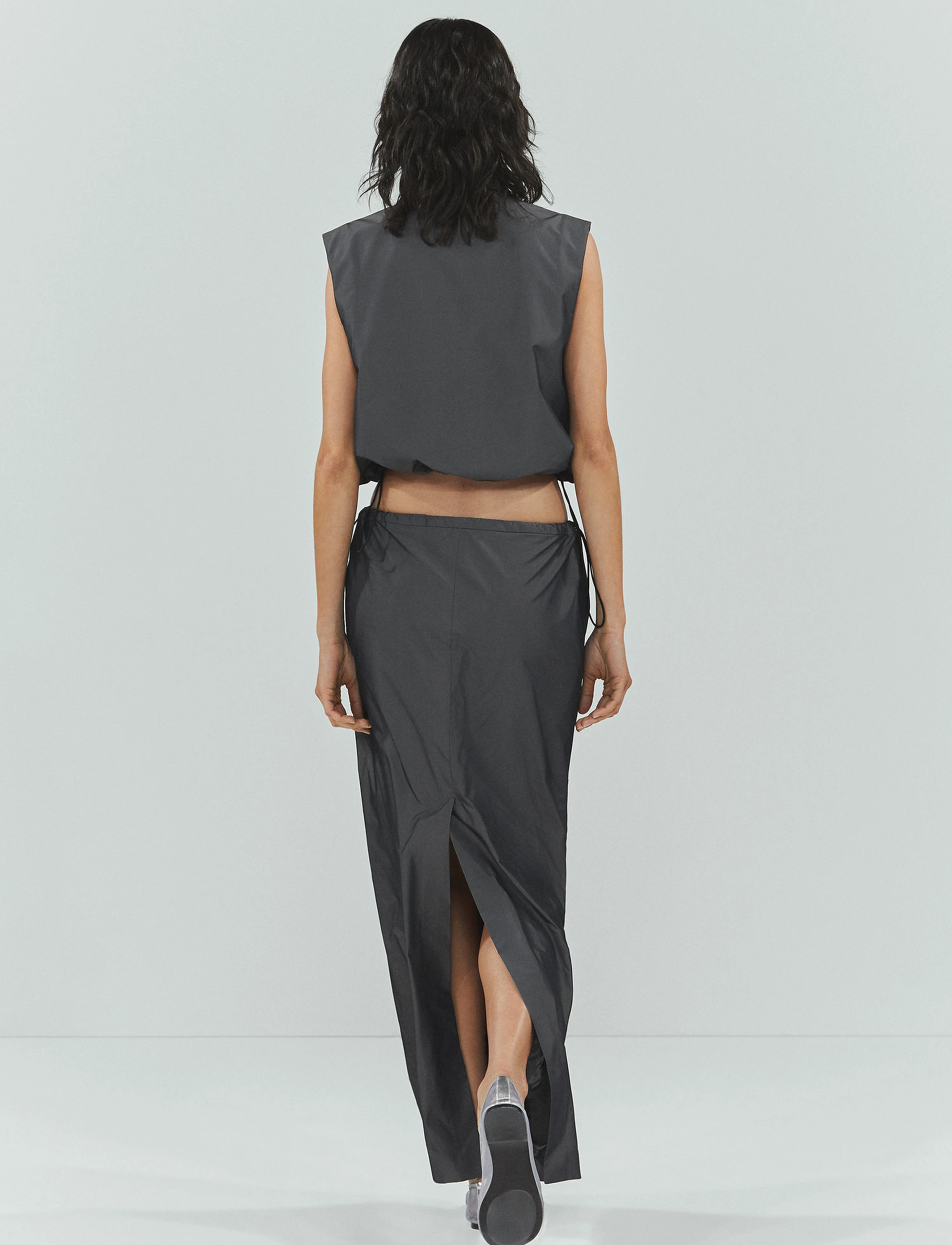 Mango - Parachute slit skirt - midi nederdele - grey - 3