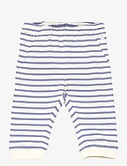 Striped cotton trousers - MEDIUM BLUE