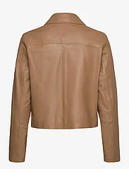 Mango - 100% leather jacket with buttons - vårjackor - medium brown - 1