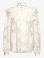 Floral embroidery blouse - LIGHT BEIGE