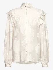 Mango - Floral embroidery blouse - langermede bluser - light beige - 0