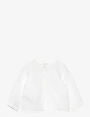 Mango - Button linen shirt - långärmade skjortor - natural white - 0