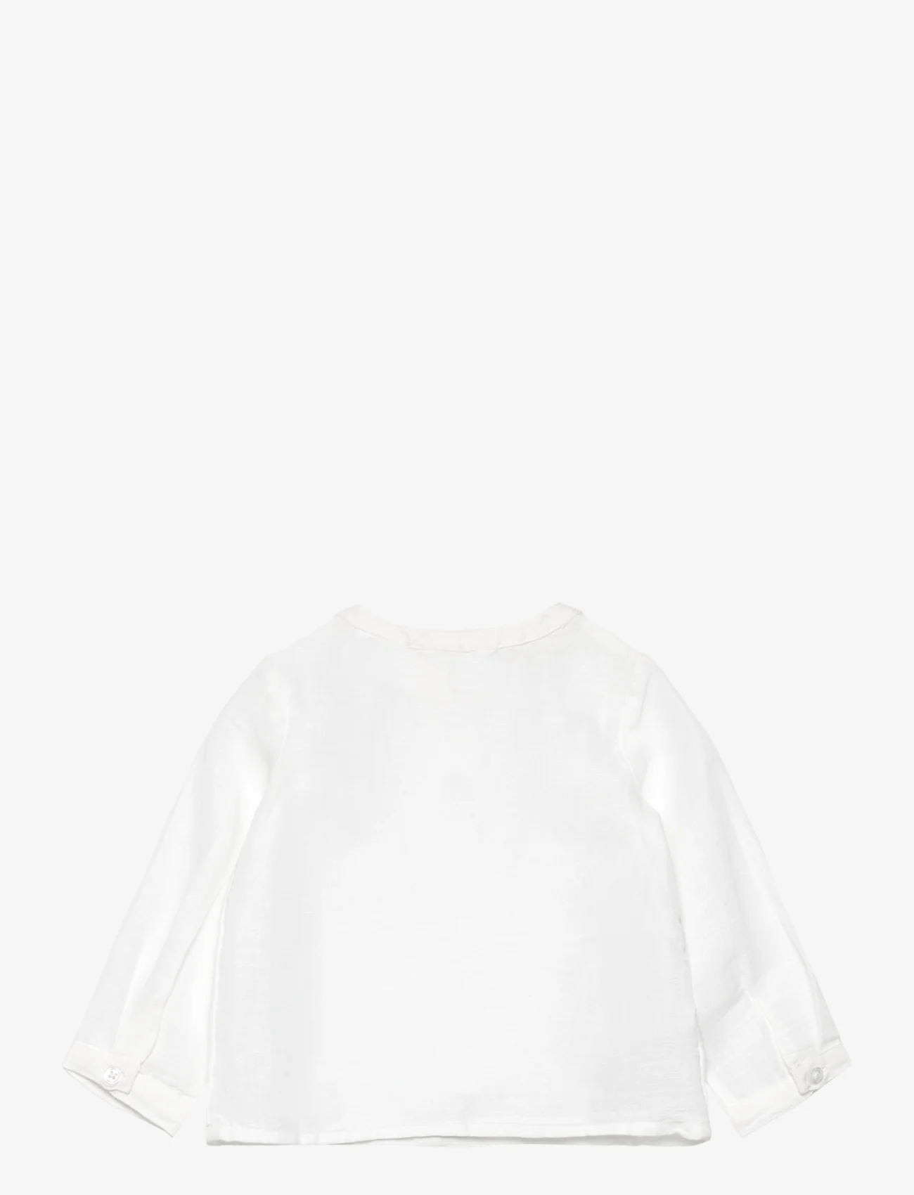 Mango - Button linen shirt - långärmade skjortor - natural white - 1