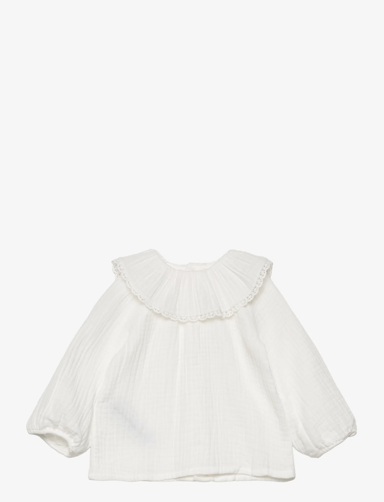 Mango - Textured cotton blouse - gode sommertilbud - natural white - 0