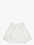 Textured cotton blouse - NATURAL WHITE