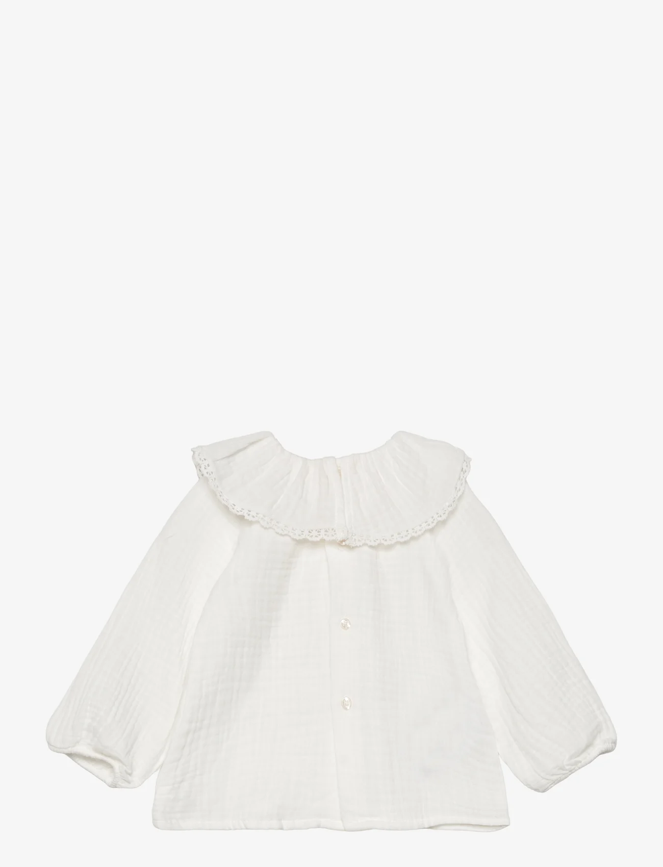 Mango - Textured cotton blouse - gode sommertilbud - natural white - 1