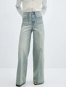Wideleg jeans with pockets, Mango