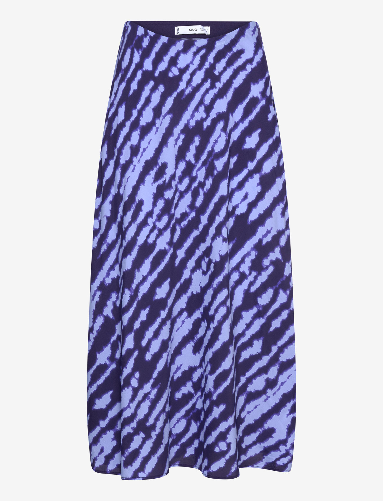 Mango - Printed satin skirt - satinnederdele - medium blue - 0