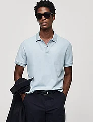 Mango - 100% cotton pique polo shirt - de laveste prisene - lt-pastel blue - 2
