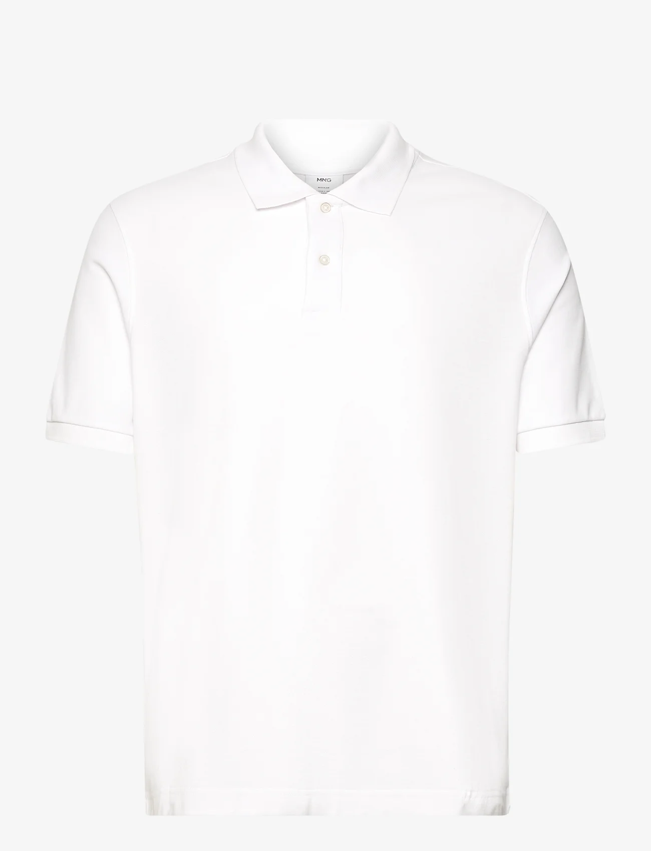 Mango - 100% cotton pique polo shirt - laveste priser - white - 0