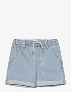 Elastic waist denim Bermuda shorts - OPEN BLUE
