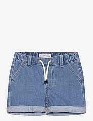 Mango - Elastic waist denim Bermuda shorts - mjukisshorts - open blue - 0