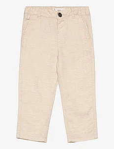 Straight linen-blend trousers, Mango