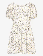 Floral dress with cut-out - LIGHT BEIGE