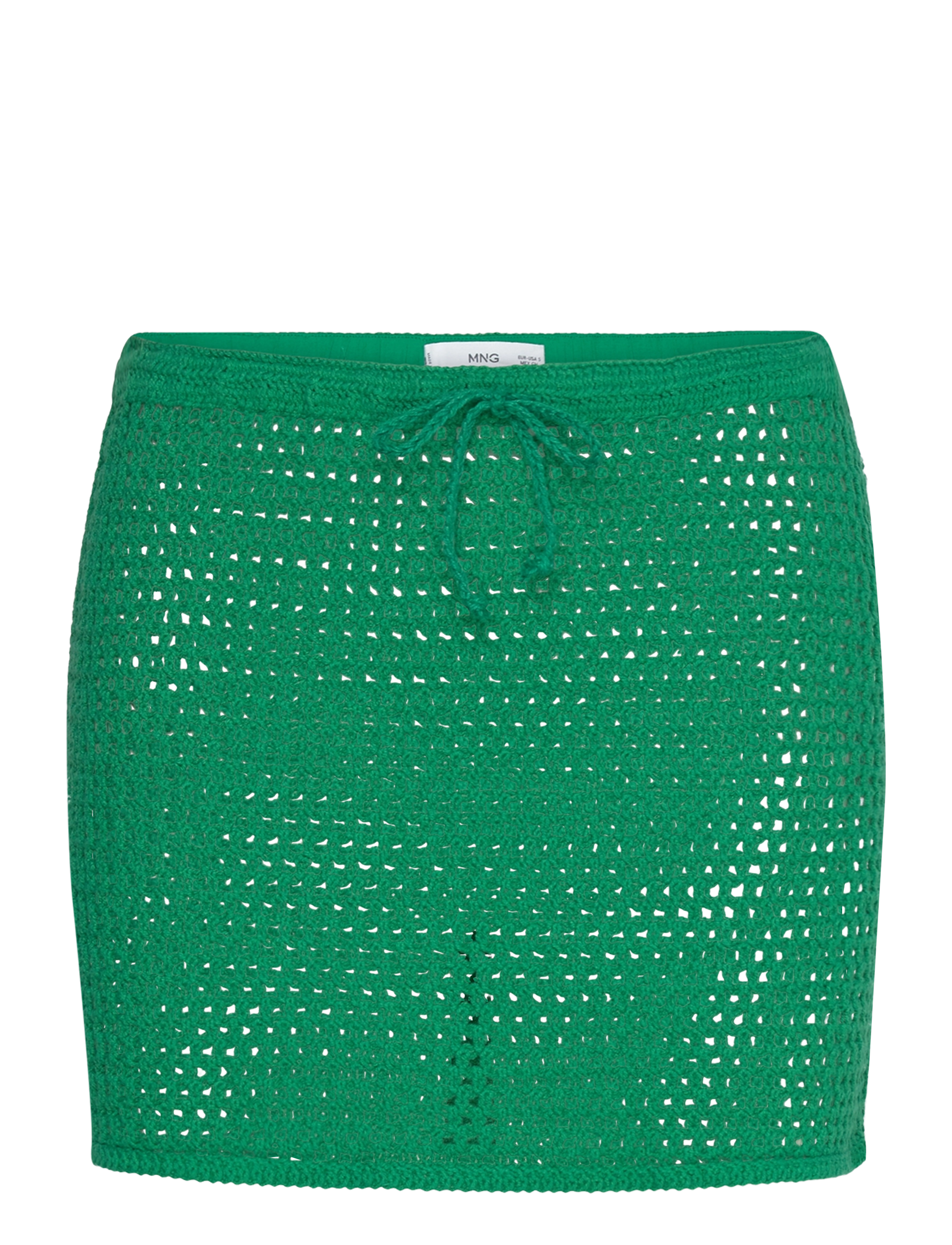MANGO Crochet Mini Rock Grün - XS - Damen
