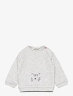Printed sweatshirt with pocket - LT PASTEL GREY