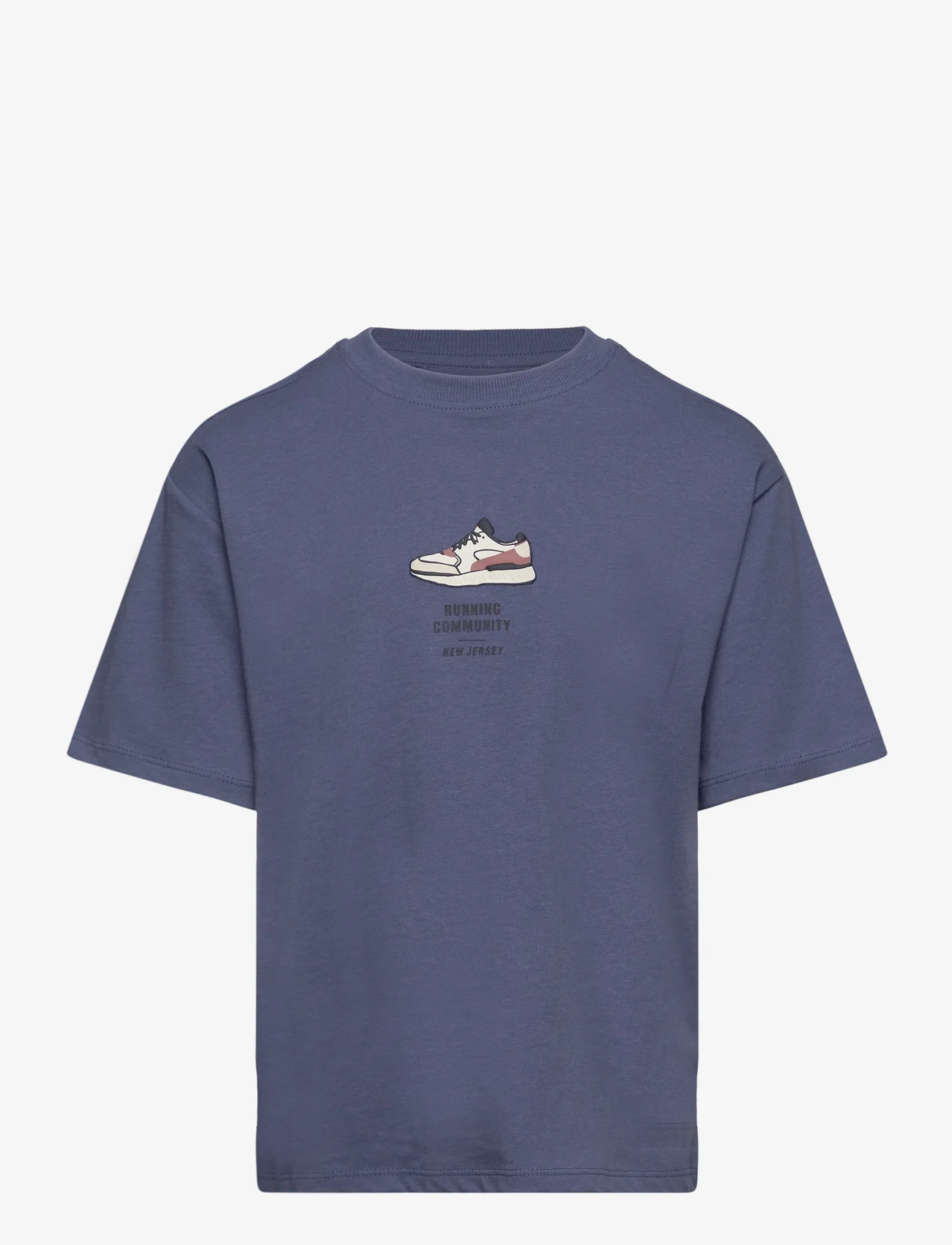 Mango - Message cotton T-shirt - kortermede t-skjorter - medium blue - 0