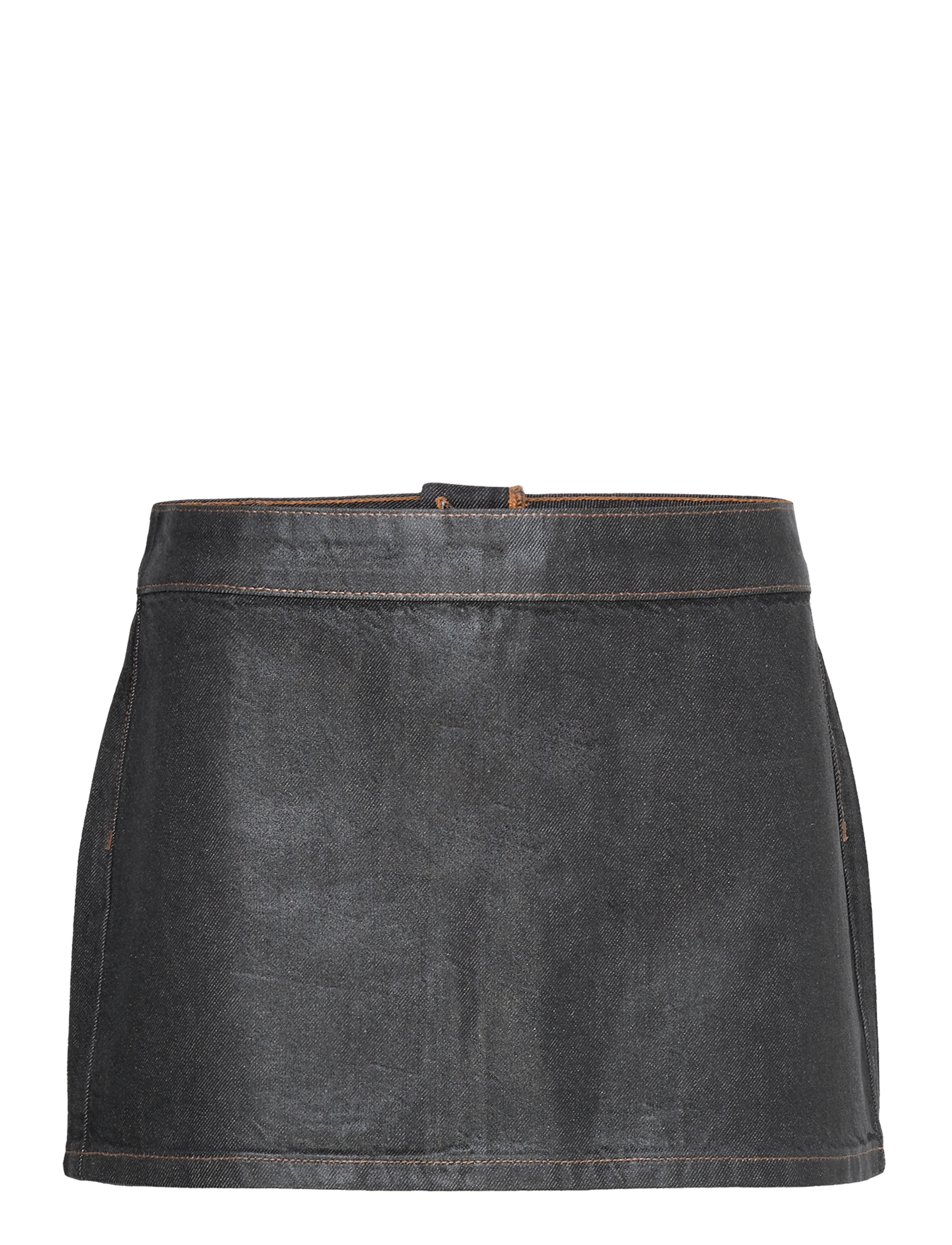 Low-rise foil mini-skirt - OPEN GREY
