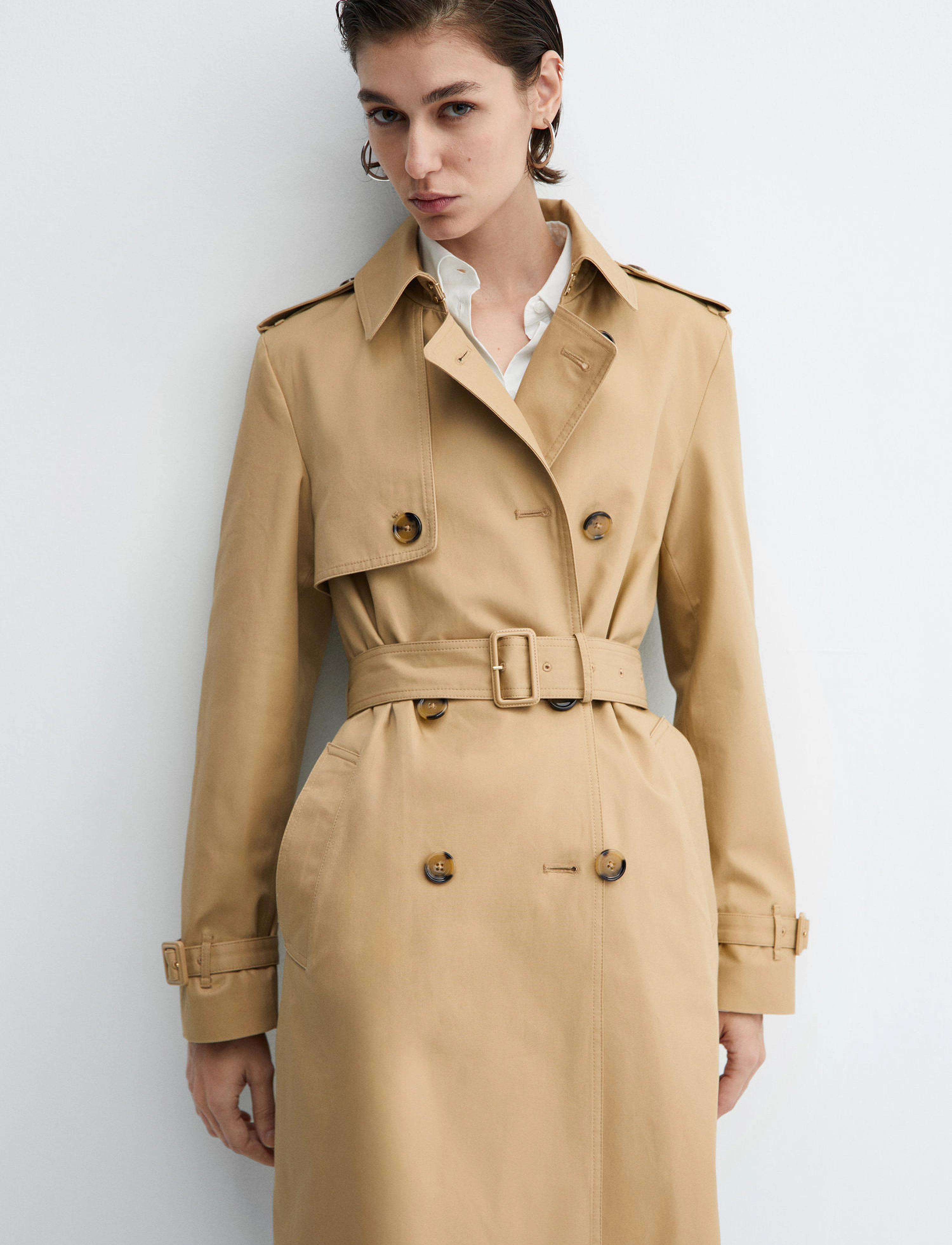 Mango Classic trench coat with belt - Trenchcoats - LIGHT BEIGE / beige