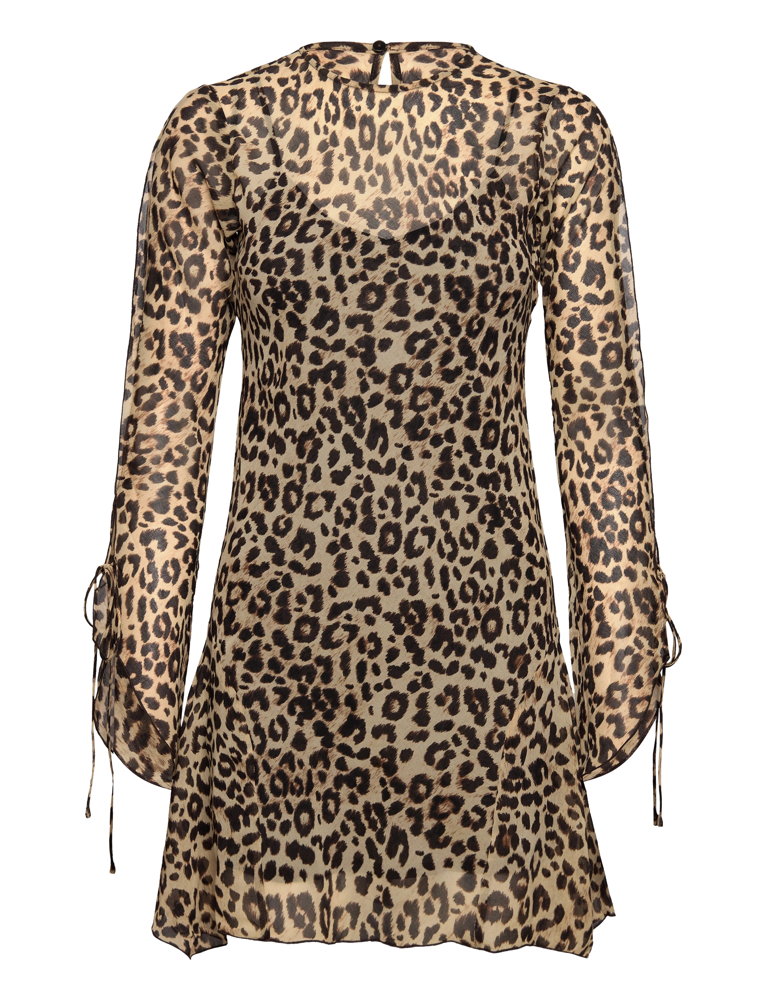 Mango Flared-sleeved leopard-print dress - Minikleidid - BLACK / brown