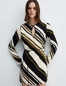 Belt striped dress, Mango