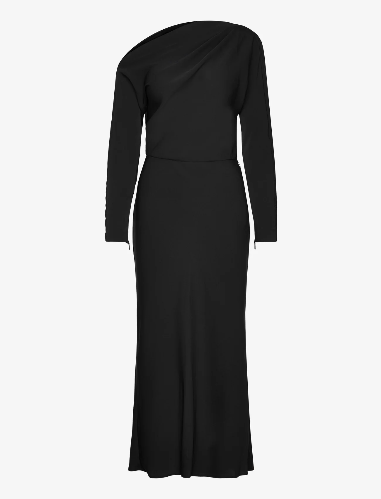 Mango - Asymmetrical dress with slit - selskapskjoler - black - 1