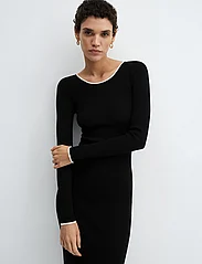 Mango - Contrast trim dress - bodycon-kjoler - black - 0