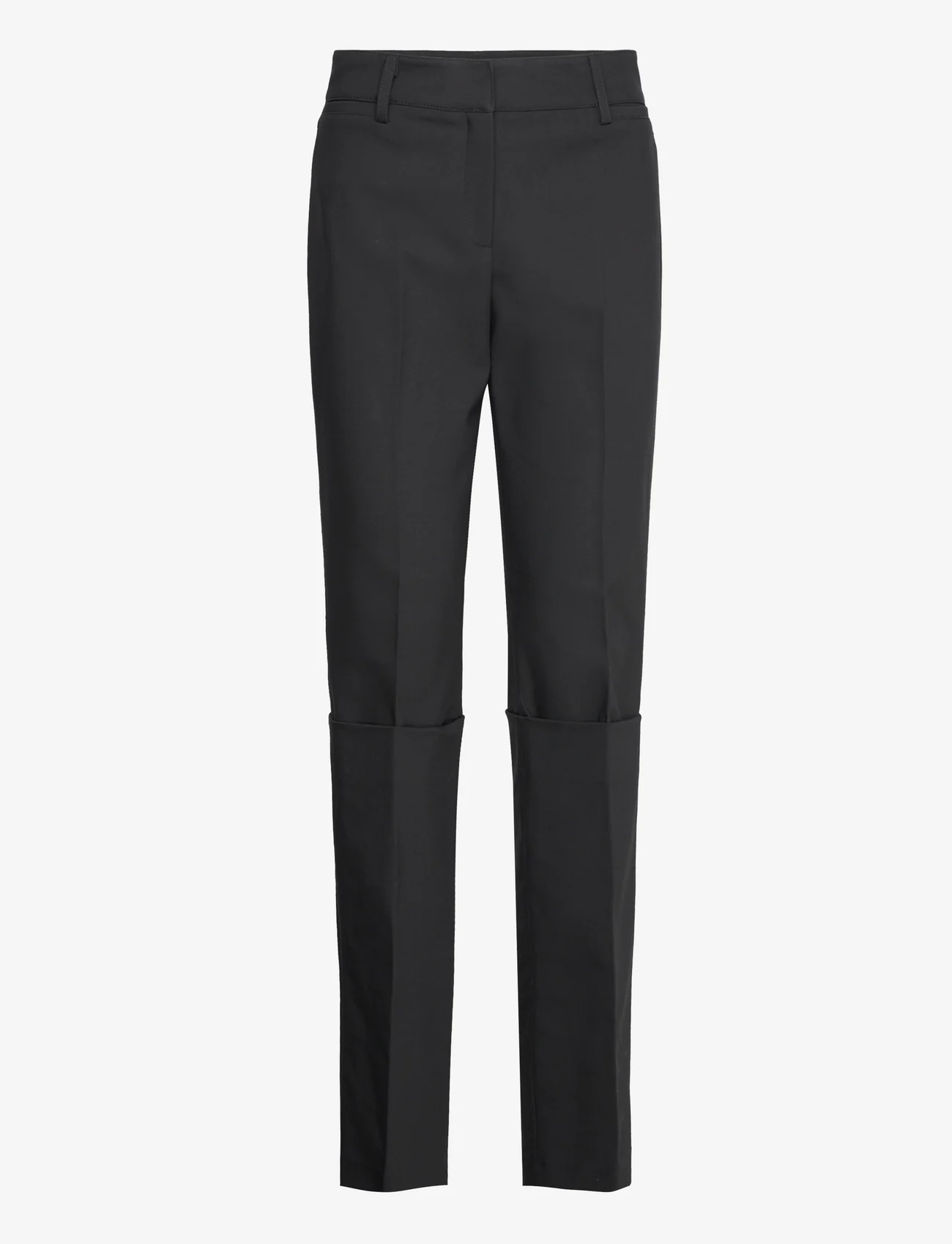 Mango - Straight pleated trousers - suorat housut - black - 0