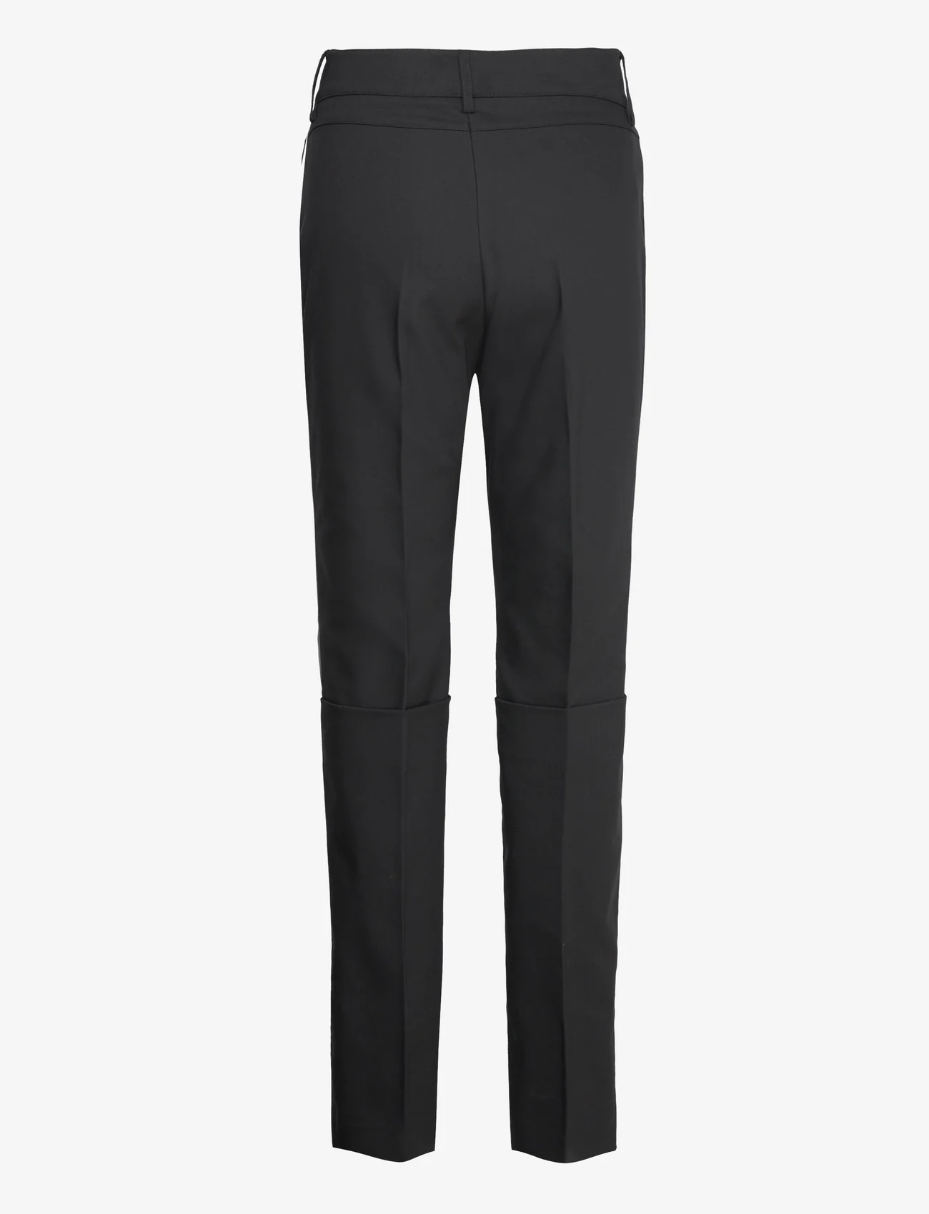 Mango - Straight pleated trousers - suorat housut - black - 1