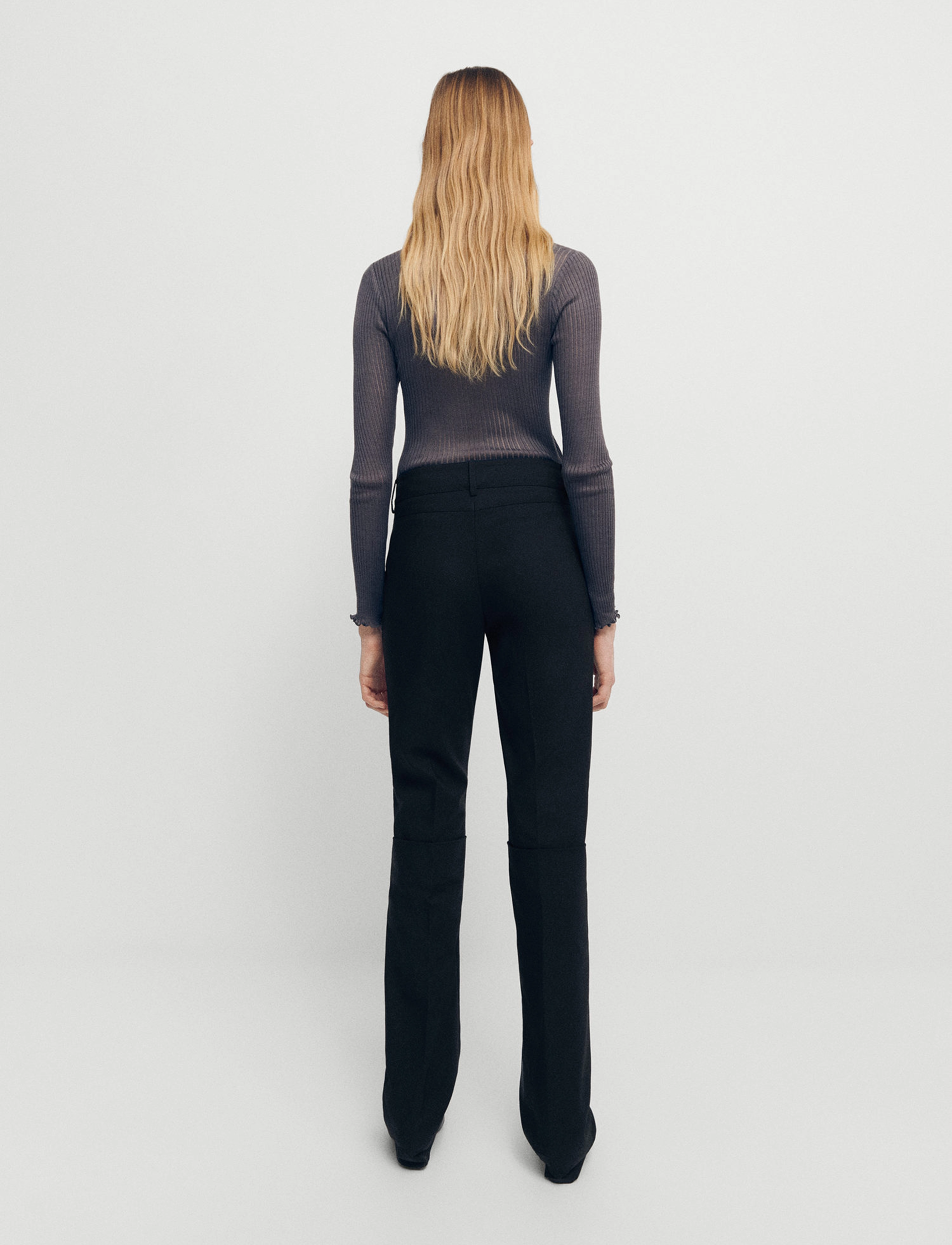 Mango - Straight pleated trousers - sirge säärega püksid - black - 3