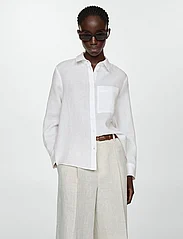 Mango - Linen 100% shirt - linskjorter - natural white - 2
