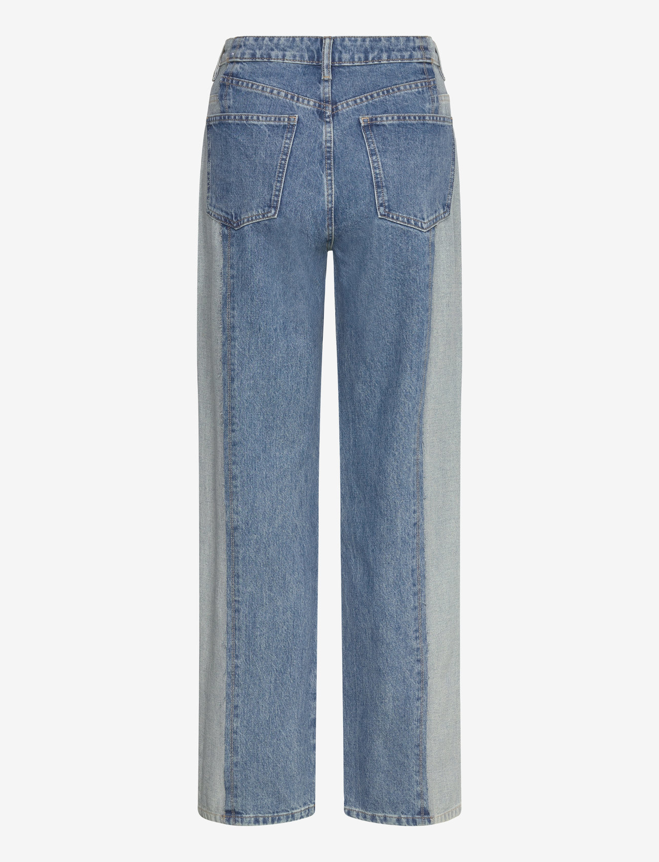 Mango - Two-tone straight-fit jeans - straight jeans - open blue - 1