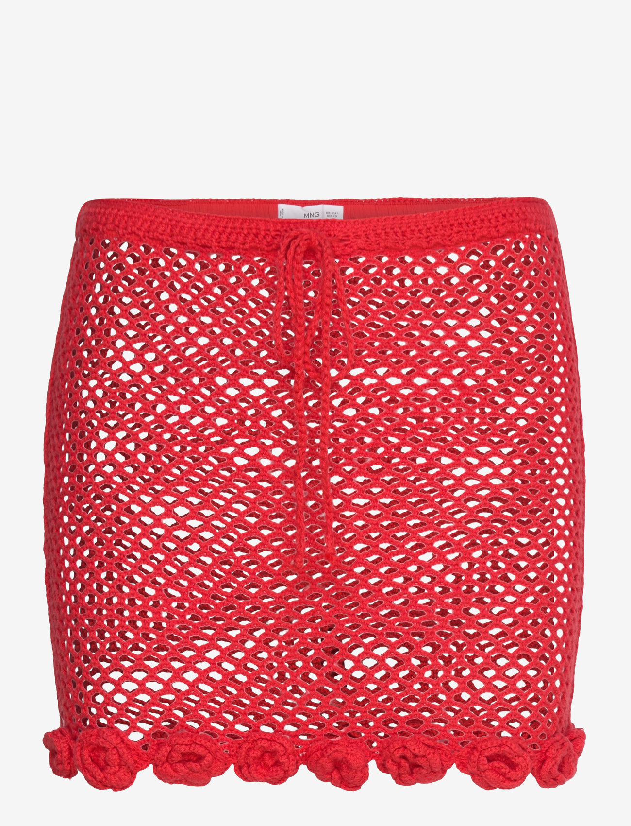 Mango - Crochet floral mini-skirt - strickröcke - red - 1