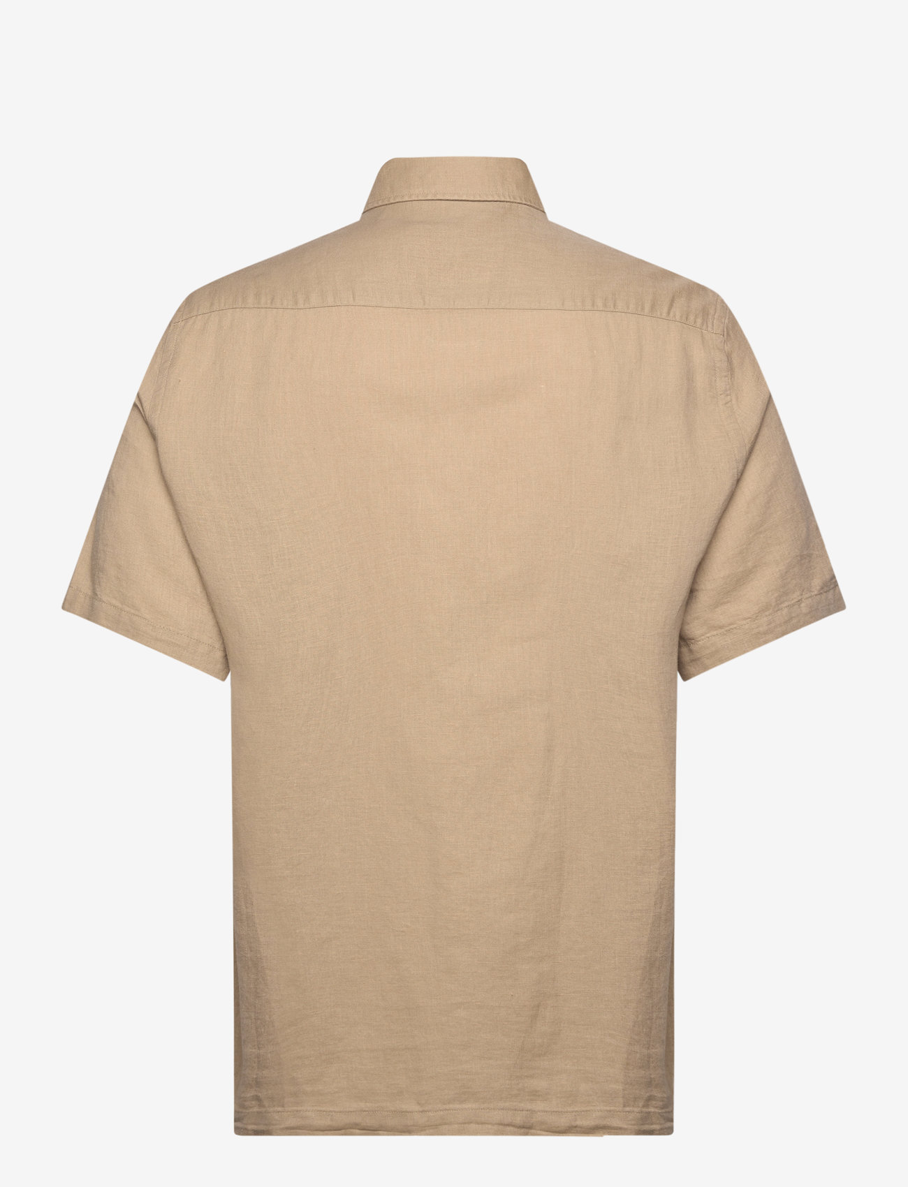 Mango - Regular-fit linen shirt with pocket - linneskjortor - lt pastel brown - 1