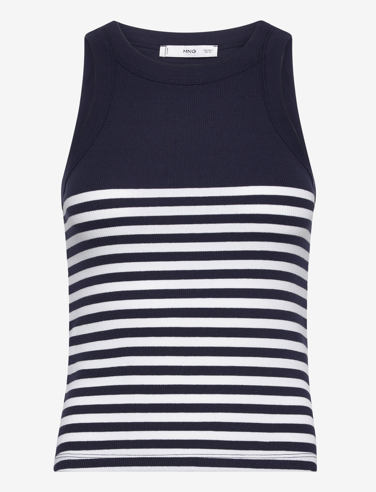 Mango - Stripe-print top - tanktops - navy - 1