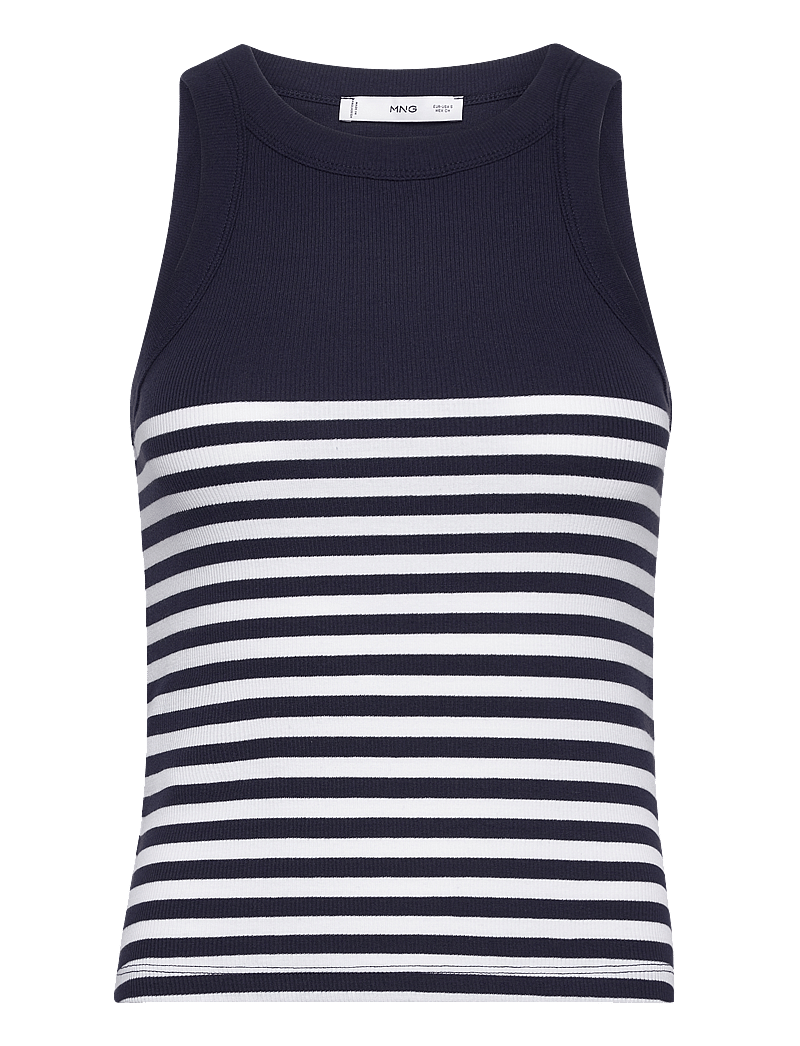 Mango - Stripe-print top - tanktops - navy - 1