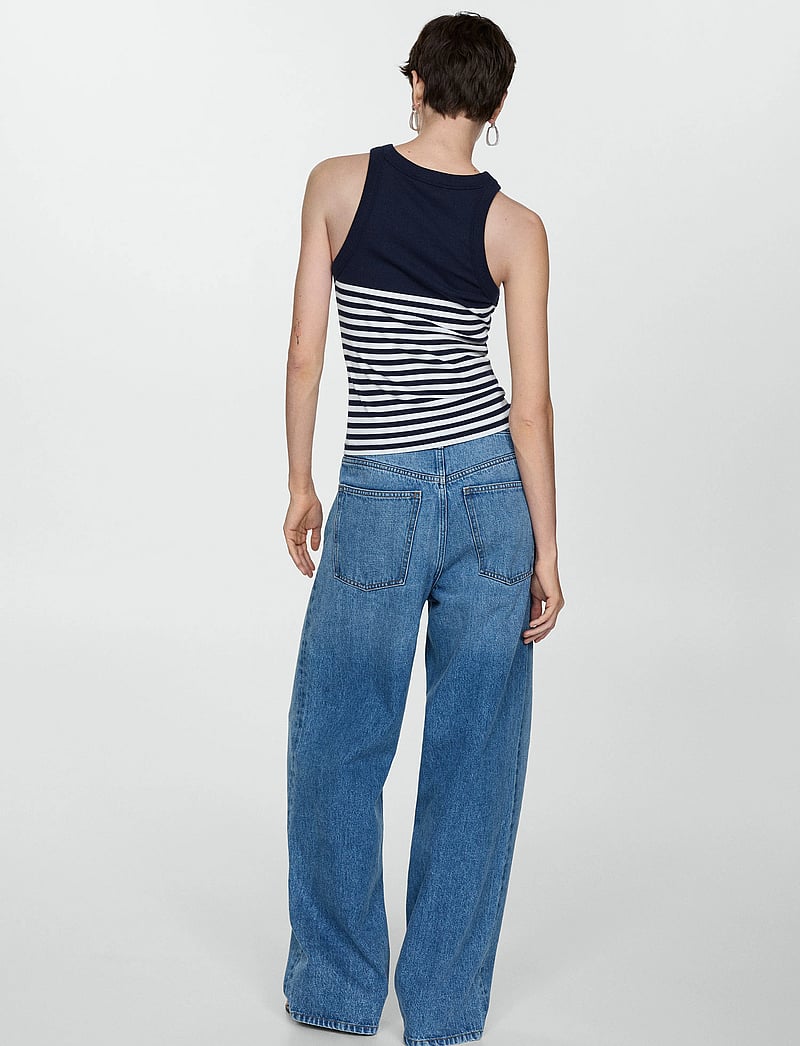 Mango - Stripe-print top - tanktops - navy - 3
