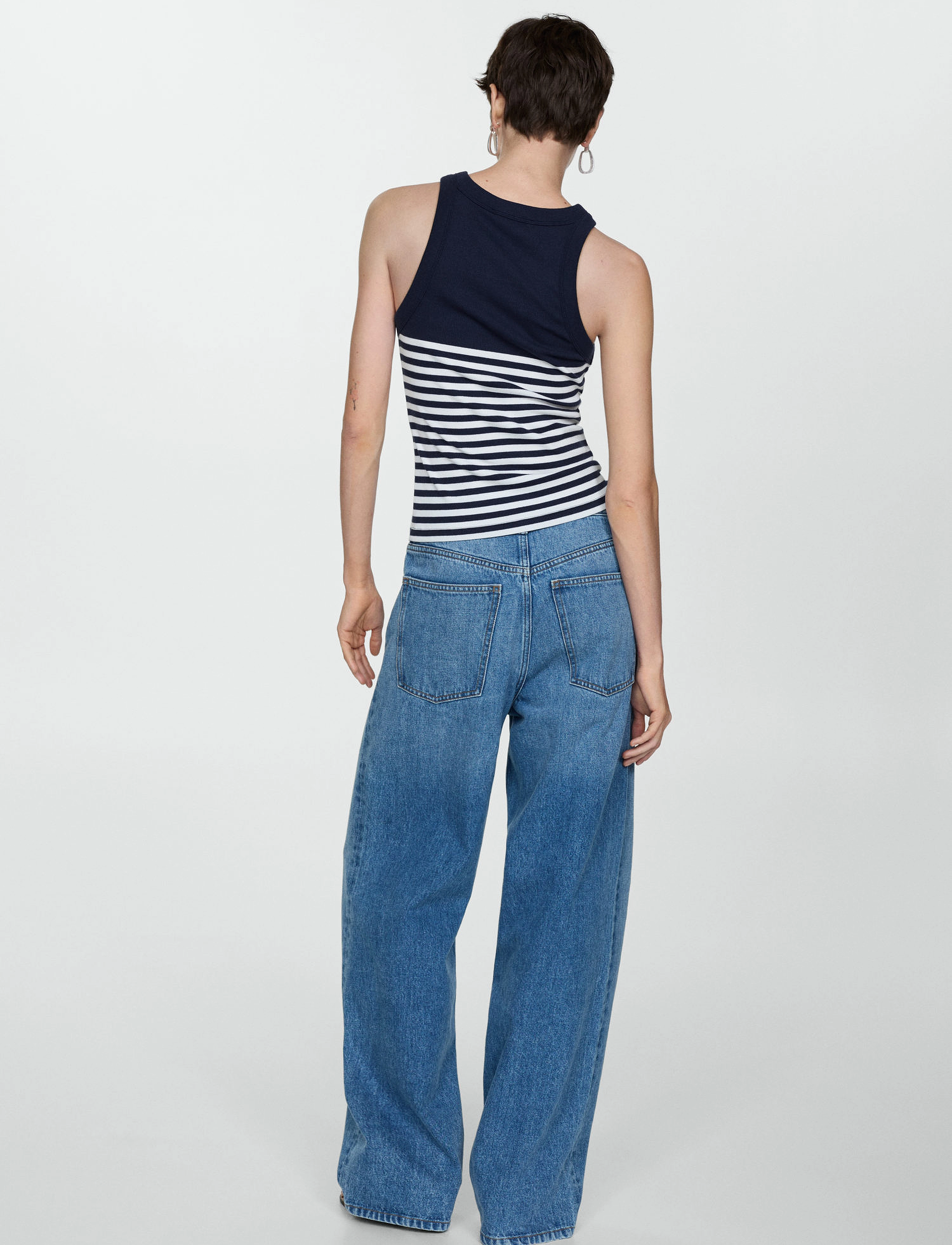 Mango - Stripe-print top - alhaisimmat hinnat - navy - 2